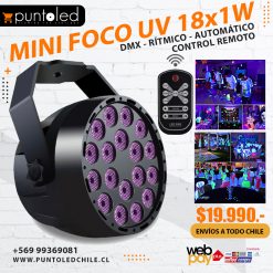Mini Foco UV 18x1w Con Control - Punto Led Chile