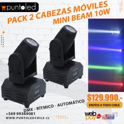 Pack cabezas móviles mini beam 10w