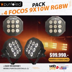 Pack 4 focos 9x10w - Punto Led Chile