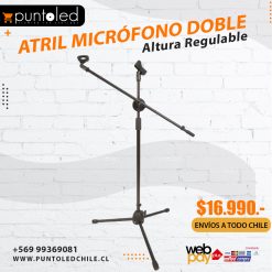 Atril Micrófono Doble - Punto Led Chile