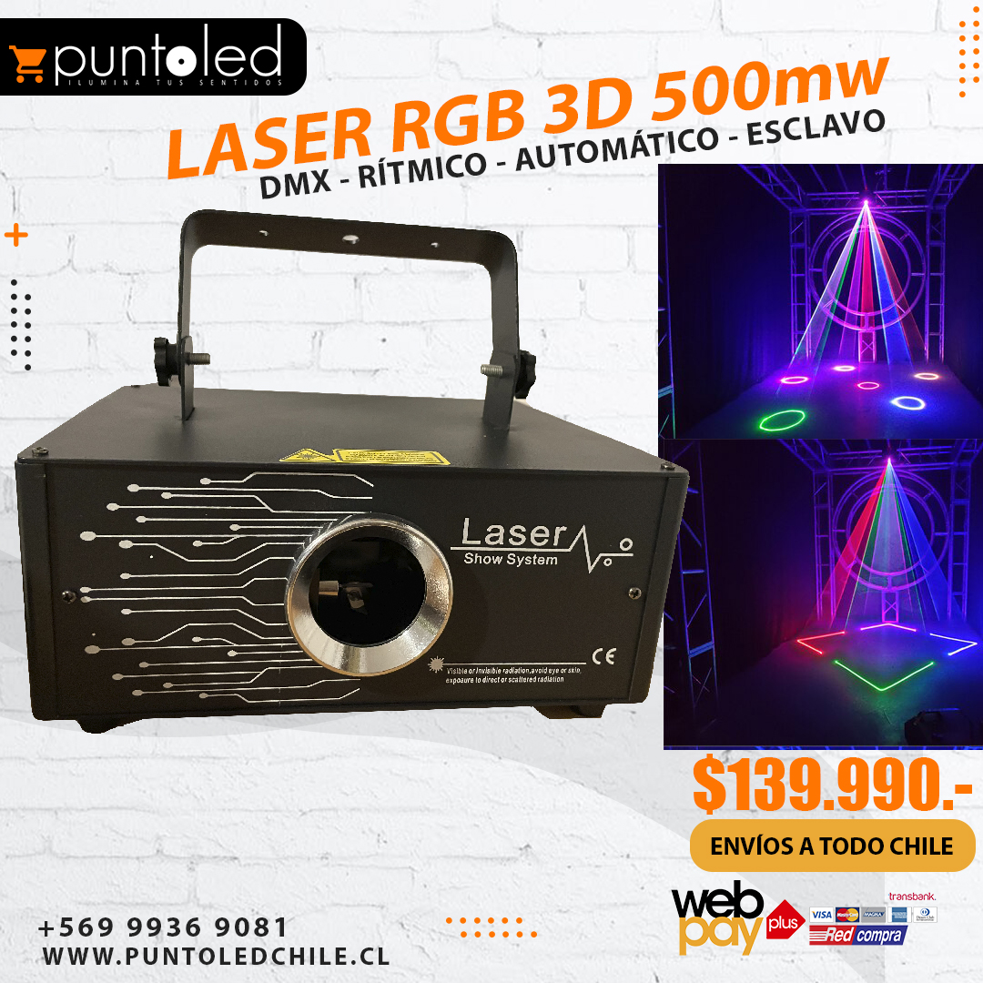 Laser RGB 3D 500mw - Punto Led Chile