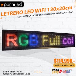 Letrero led 130x20cm - Punto Led Chile