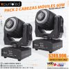 Pack 2 Cabezas Móviles 60w con anillo led