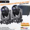 Pack 2 cabezas Móviles 9r 250w punto led chile