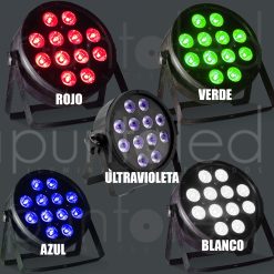 Foco 12 led rgbw UV 5 en 1 Punto led 2