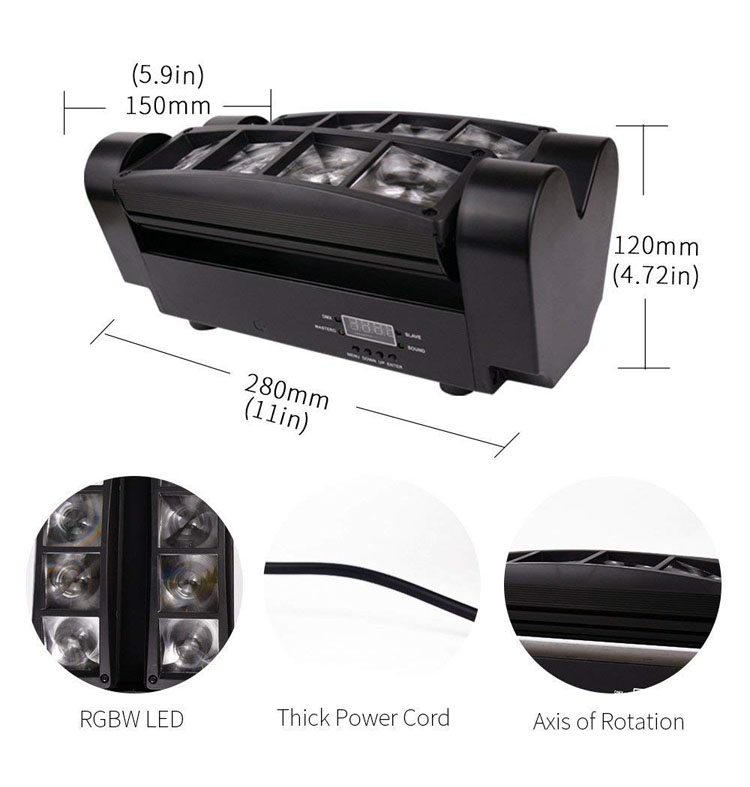 Pack 2 Mini Spider beam 8x3w - Punto Led Chile - Imagen 3