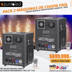 Pack 2 Máquinas de Chispa Fría 600w Nuevo modelo Punto Led