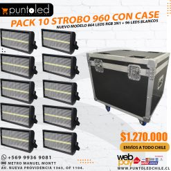 Pack 10 Strobo 960 led con case - Punto Led Chile