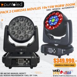 Cabezas Moviles wash zoom 19x15w rgbw