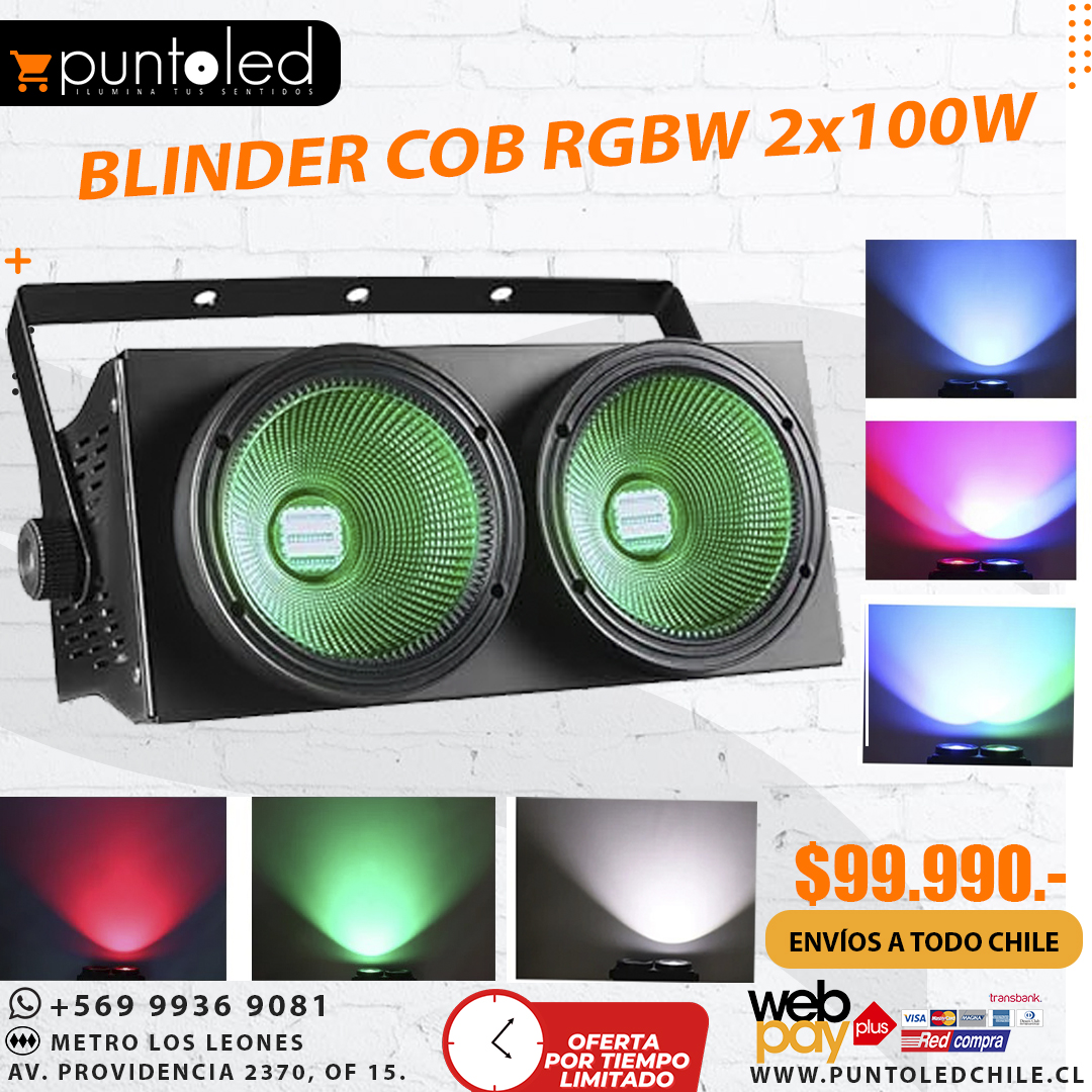Blinder cob rgbw punto led chile 3