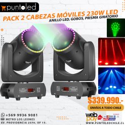 pack 2 beam 230w con anillo led