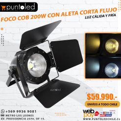 Foco Cob 200w con aleta corta flujo - punto led
